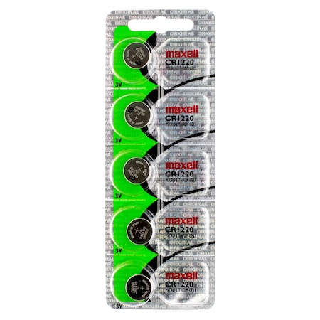 Maxell 3V Lithium Coin Cell Battery CR1220 Replaces DL1220, BR1220, PK 5 MCR1220